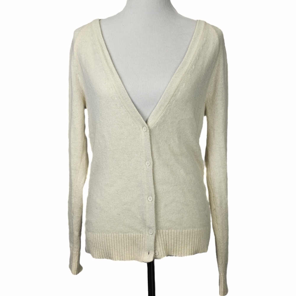 GAP Deep V Neck Oversized Angora Blend Cardigan Size Small